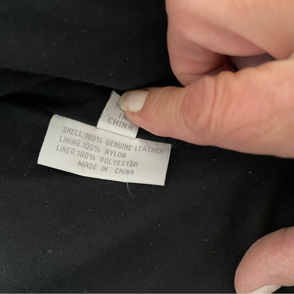 Vintage Leather Biker jacket Black SZ. L  NWOT - Picture 10 of 15